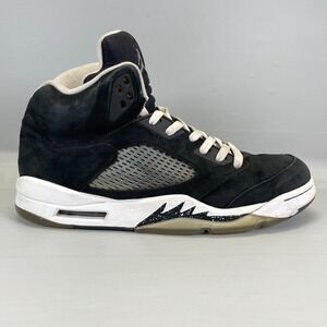 Nike Air Jordan 5 Retro Oreo Basketball Shoes Mens Size 13 Black Leather Sneaker